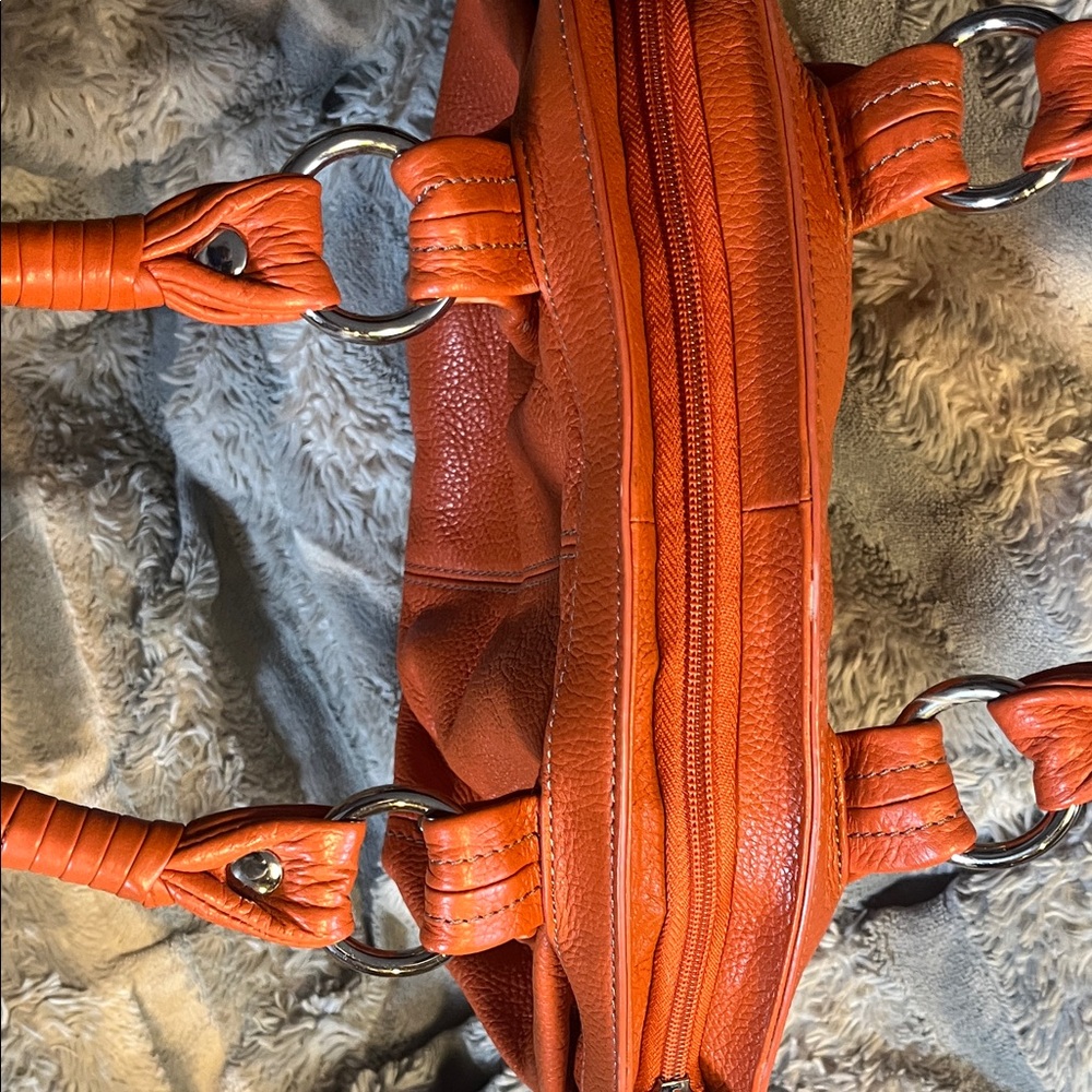 Vintage Tiganello Orange Leather Shoulder Bag - Picture 7 of 13